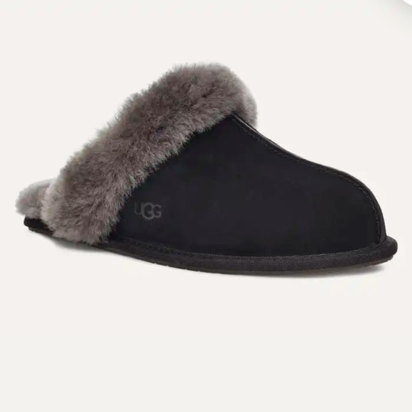 UGG Black Gray Scuffette II Slippers Sz 8 - Picture 9 of 13